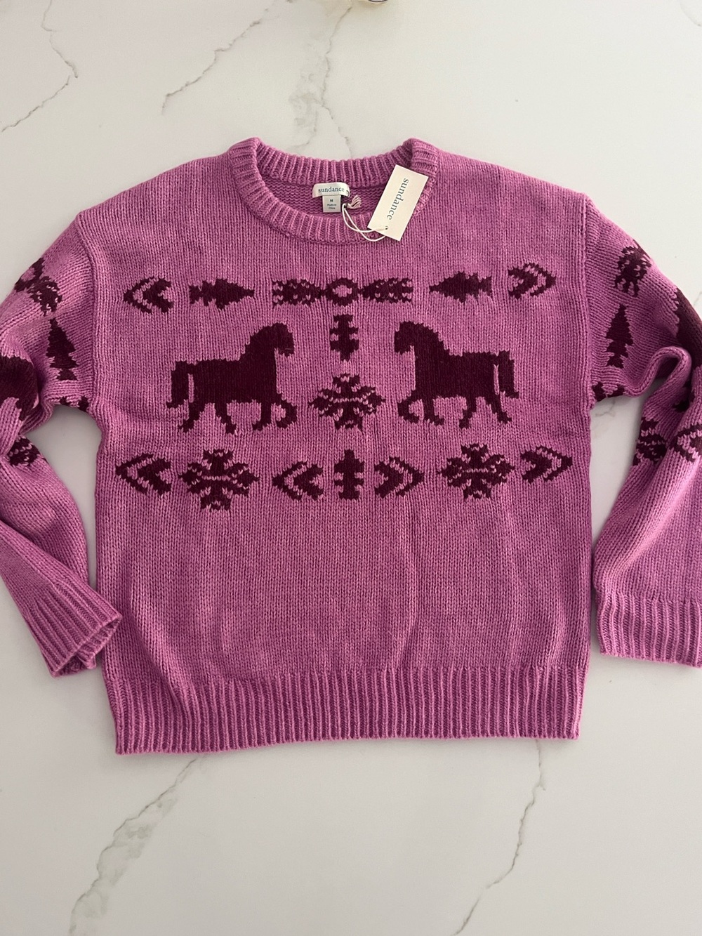 Sundance NEW Spirited Horse Crewneck Pullover Sweater size M NWT - Picture 3 of 13